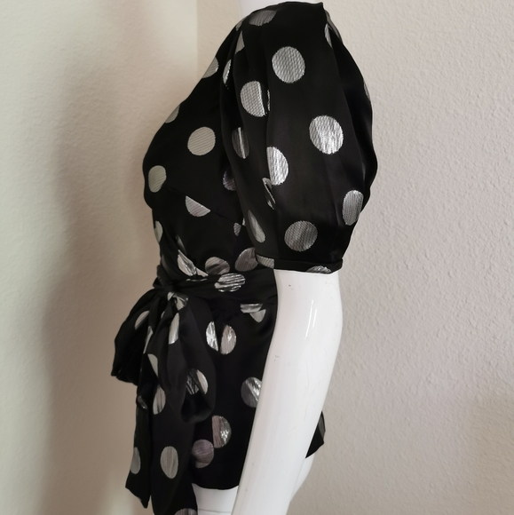 Diane Von Furstenberg Larryn Dotted Wrap Blouse - Picture 9 of 13